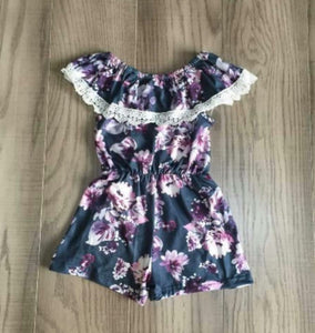 Dark Floral Romper