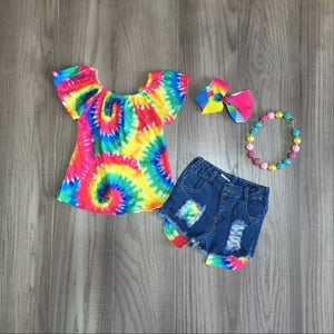 Peek-A-Boo Tye Dye Short Set