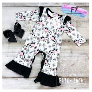 Cutesy Cow Romper