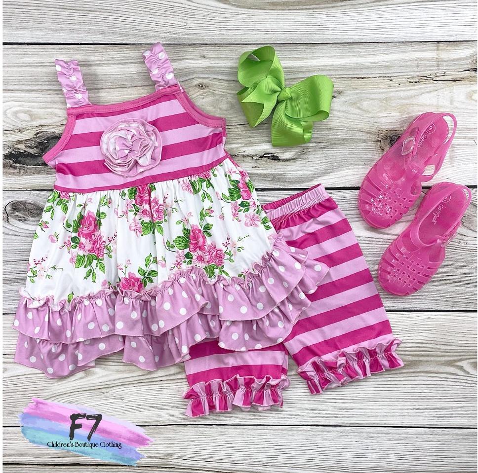 Shabby Chic Stripe Short Set (Infant)