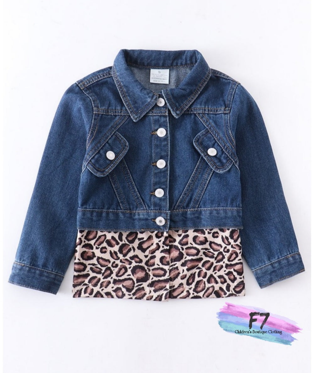 Denim Leopard Jacket