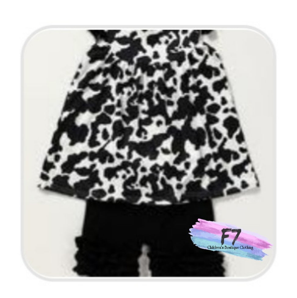 Cow Pattern Short Set