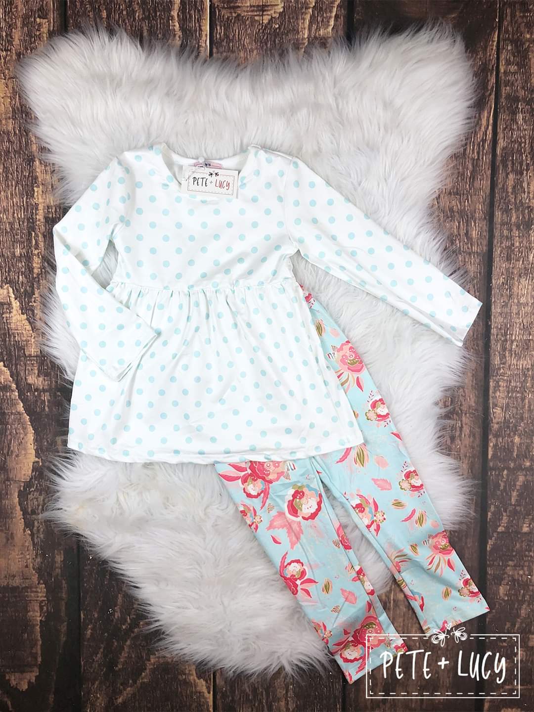 Baby Blue Flower Pant Set