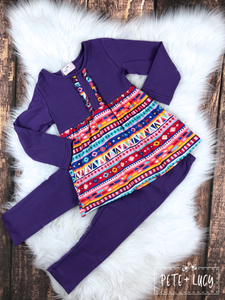 Aztec Purple Pant Set