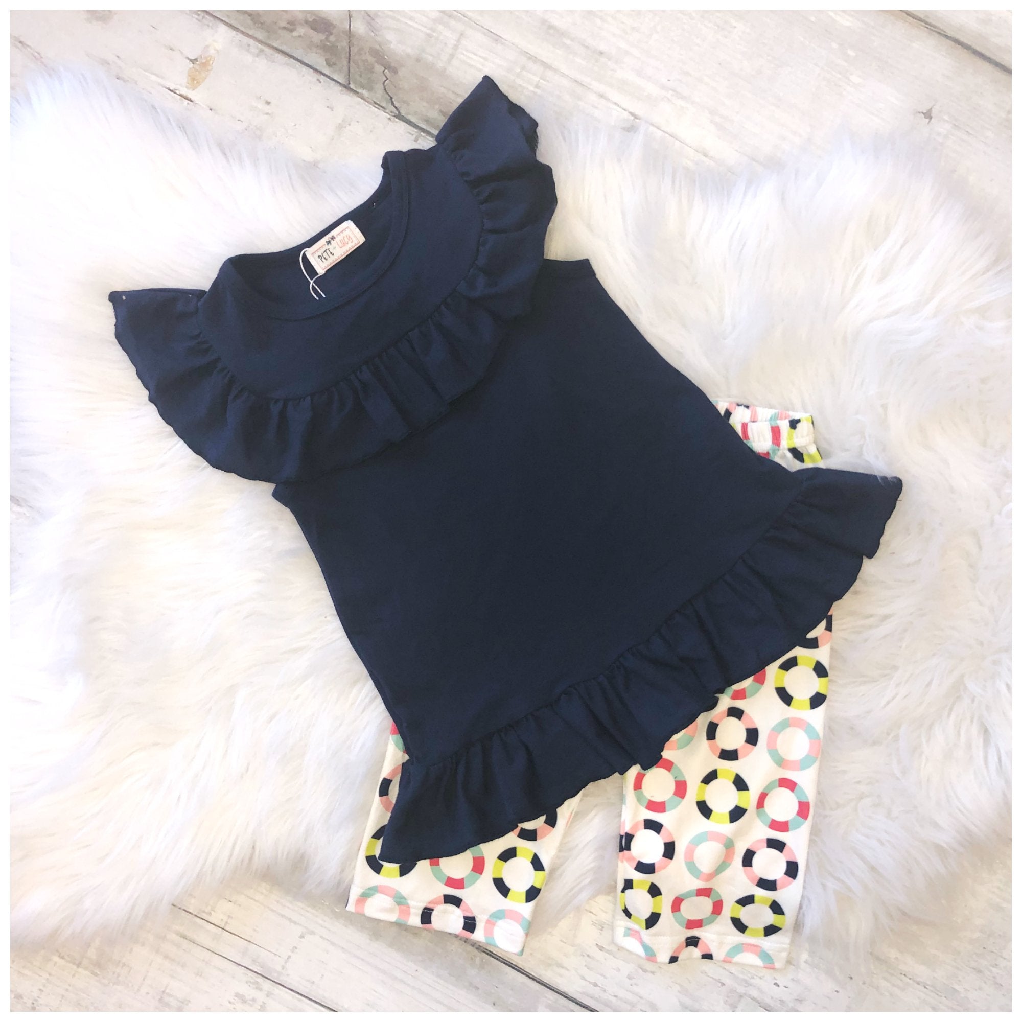 Up & Up Capri Set (Navy Shirt)